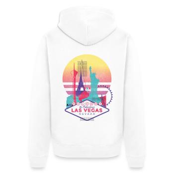 Las Vegas - Unisex Premium Bio Zip Hoodie - Weiß - Hinten - Thijin (182cm)