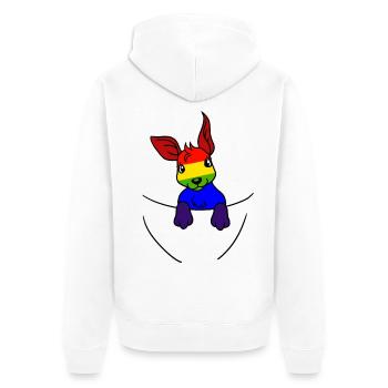 Koala LGBT Regenbogenfahne Gay Pride Gay - Unisex Premium Bio Zip Hoodie - Weiß - Hinten - Thijin (182cm)