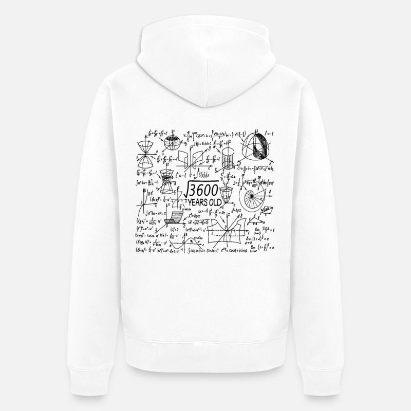 60e anniversaire Maths Mathematicien - Veste à capuche bio Premium Unisexe - blanc