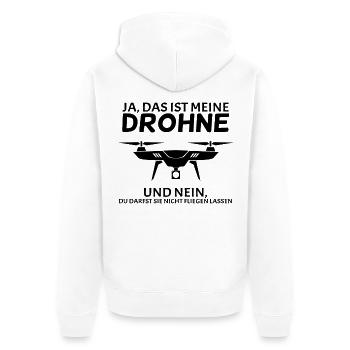 Drohne - Unisex Premium Bio Zip Hoodie - Weiß - Hinten - Thijin (182cm)