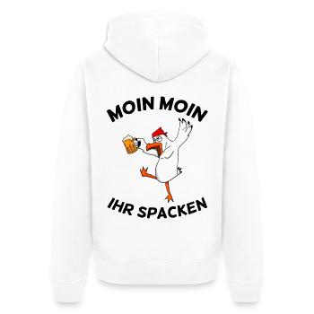 Betrunkene Möwe - Unisex Premium Bio Zip Hoodie - Weiß - Hinten - Thijin (182cm)