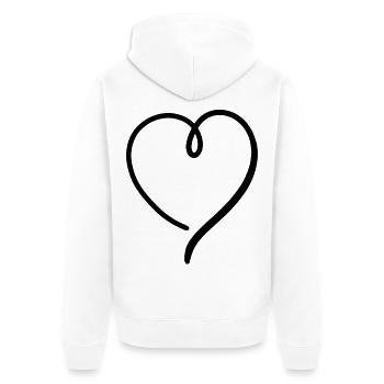 Coeur Noir Moderne - Veste à capuche bio Premium Unisexe - blanc - Dos - Thijin (182cm)