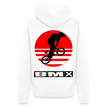 BMX - Unisex Premium Organic Zip Hoodie - white - Back - Thijin (182cm)