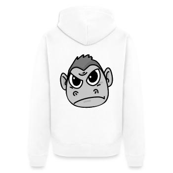 Gorille en colère - Veste à capuche bio Premium Unisexe - blanc - Dos - Thijin (182cm)
