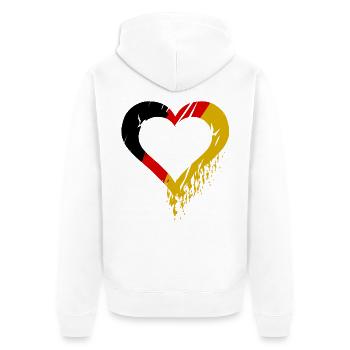 Ein Herz für Deutschland - Unisex Premium Bio Zip Hoodie - Weiß - Hinten - Thijin (182cm)