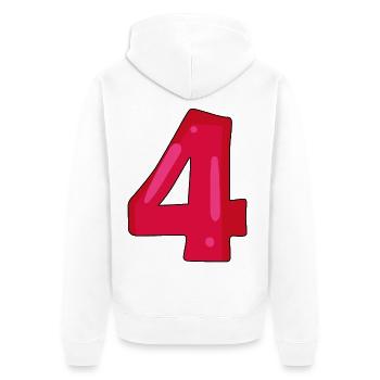 4 - Unisex Premium Organic Zip Hoodie - white - Back - Thijin (182cm)