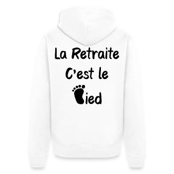 La retraite c'est le pied humour - Veste à capuche bio Premium Unisexe - blanc - Dos - Thijin (182cm)