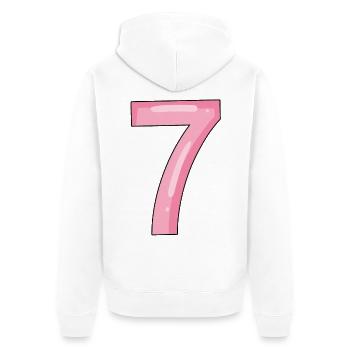 7 - Unisex Premium Bio Zip Hoodie - Weiß - Hinten - Thijin (182cm)