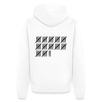 62 Geburtstag Strichliste - 62 Jahre alt - Unisex Premium Bio Zip Hoodie - Weiß - Hinten - Thijin (182cm)