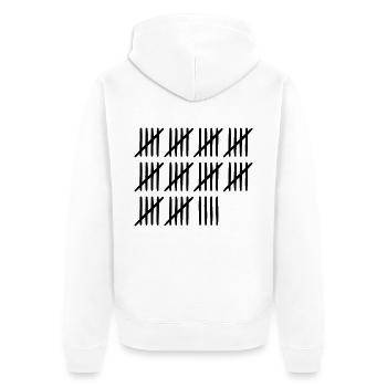 54 Geburtstag Strichliste - 54 Jahre alt - Unisex Premium Bio Zip Hoodie - Weiß - Hinten - Thijin (182cm)
