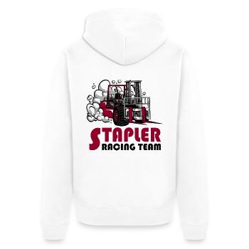 Stapler Racing Team - Veste à capuche bio Premium Unisexe - blanc - Dos - Thijin (182cm)