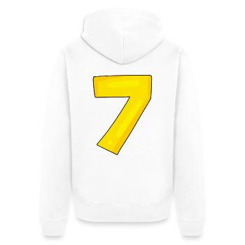Numéro 7 - Nombre 7 - Veste à capuche bio Premium Unisexe - blanc - Dos - Thijin (182cm)