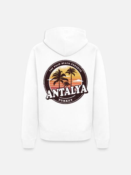 Antalya Türkei Vintage Beach Design / Geschenkidee - Unisex Premium Bio Zip Hoodie - Weiß