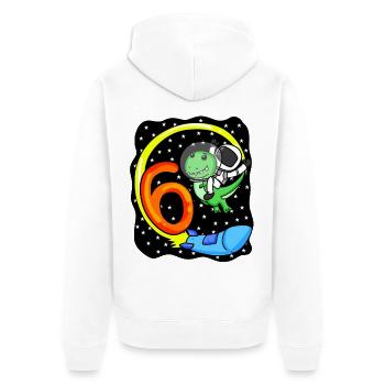 6. Geburtstag Astronaut 6 Jahre Jungen Geschenk - Unisex Premium Bio Zip Hoodie - Weiß - Hinten - Thijin (182cm)