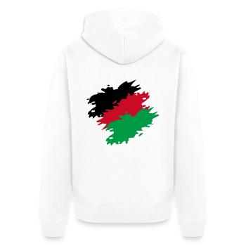 Malawi Farben Flagge Fahne Bürste - Unisex Premium Bio Zip Hoodie - Weiß - Hinten - Thijin (182cm)