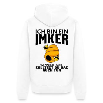 Bienen Imker Biene - Unisex Premium Bio Zip Hoodie - Weiß - Hinten - Thijin (182cm)