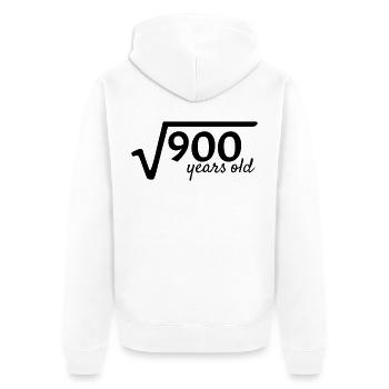 30 ans - Veste à capuche bio Premium Unisexe - blanc - Dos - Thijin (182cm)