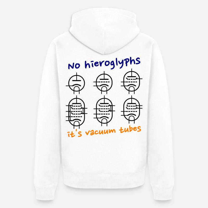 No hieroglyphs, it's vacuum tubes - Unisex Premium Bio Zip Hoodie - Weiß
