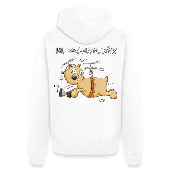 Hubschrauber Bär I Hubschraubär - Unisex Premium Bio Zip Hoodie - Weiß - Hinten - Thijin (182cm)