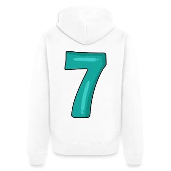 Numéro 7 - Veste à capuche bio Premium Unisexe - blanc - Dos - Thijin (182cm)