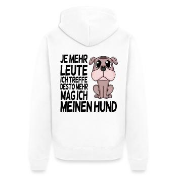 Hundebesitzer Spruch Hunde Hunde - Unisex Premium Bio Zip Hoodie - Weiß - Hinten - Thijin (182cm)