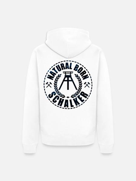Natural Born Schalker | Schalke Geschenkidee - Unisex Premium Bio Zip Hoodie - Weiß