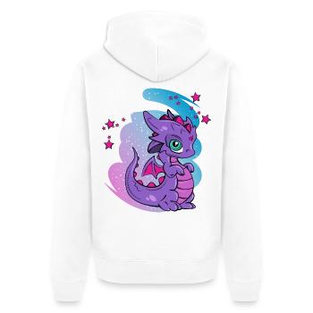 liebender Fantasy-Drache - Unisex Premium Bio Zip Hoodie - Weiß - Hinten - Thijin (182cm)