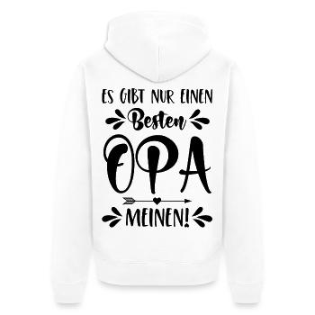 Es gibt nur einen besten Opa - Meinen! - Unisex Premium Bio Zip Hoodie - Weiß - Hinten - Thijin (182cm)