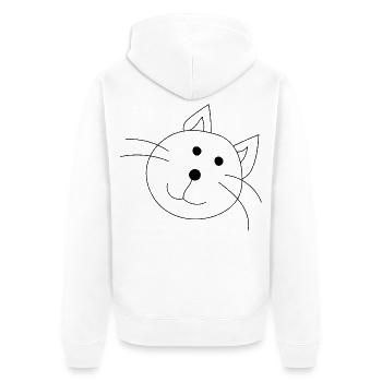 Lustige Katze - Unisex Premium Bio Zip Hoodie - Weiß - Hinten - Thijin (182cm)