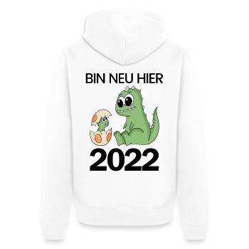 Baby Geburt 2022 - Unisex Premium Bio Zip Hoodie - Weiß - Hinten - Thijin (182cm)