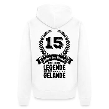 15 Jahre Im Dienst Dienstjubiläum Firmenjubiläum - Unisex Premium Bio Zip Hoodie - Weiß - Hinten - Thijin (182cm)
