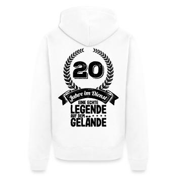 20 Jahre Im Dienst Dienstjubiläum Firmenjubiläum - Unisex Premium Bio Zip Hoodie - Weiß - Hinten - Thijin (182cm)