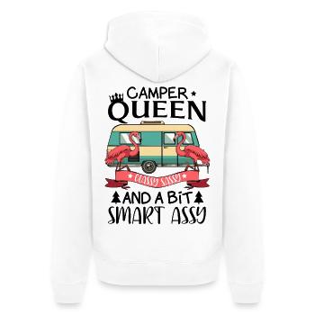 Flamingo Camper Flair - Unisex Premium Bio Zip Hoodie - Weiß - Hinten - Thijin (182cm)