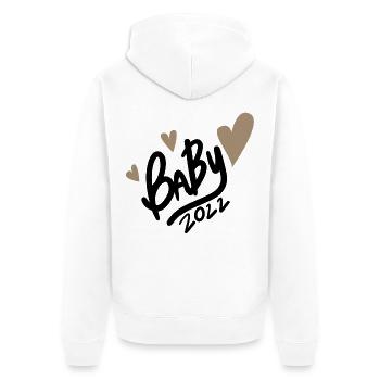 Baby 2022 - Neugeborenes 2022 - Unisex Premium Bio Zip Hoodie - Weiß - Hinten - Thijin (182cm)