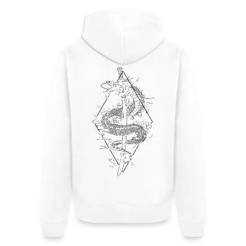 Kanji Schwert Japanischer Drache Katana Japanese - Unisex Premium Bio Zip Hoodie - Weiß - Hinten - Thijin (182cm)
