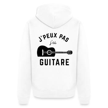 J'peux pas j'ai guitare - Veste à capuche bio Premium Unisexe - blanc - Dos - Thijin (182cm)