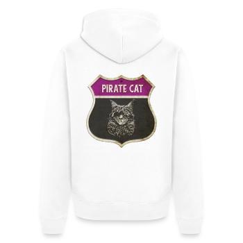 Motif écusson pirate de chat - Veste à capuche bio Premium Unisexe - blanc - Dos - Thijin (182cm)