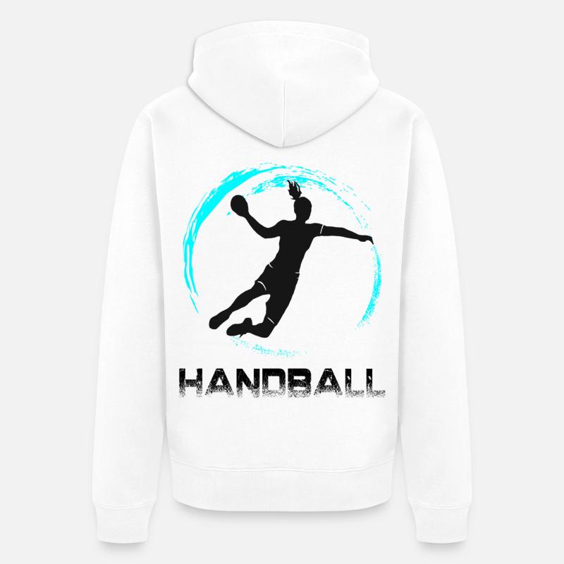 Handball - Unisex Premium Organic Zip Hoodie - white