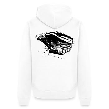 Bridge Laying Device BLG 60 - Unisex Premium Organic Zip Hoodie - white - Back - Thijin (182cm)