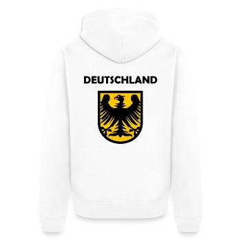 Der Deutschland Adler - Unisex Premium Bio Zip Hoodie - Weiß - Hinten - Thijin (182cm)