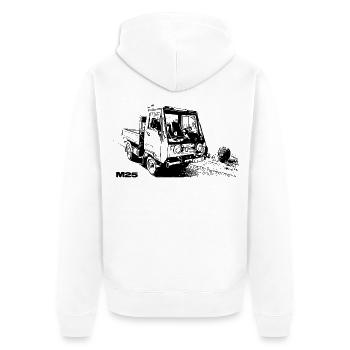 Multicar - Unisex Premium Organic Zip Hoodie - white - Back - Thijin (182cm)