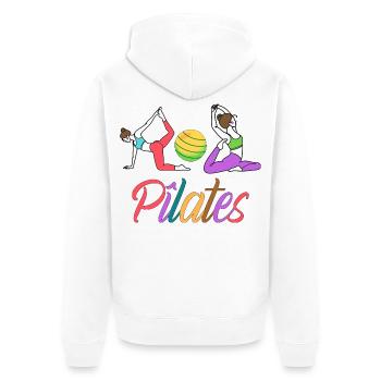 PILATES - Veste à capuche bio Premium Unisexe - blanc - Dos - Thijin (182cm)