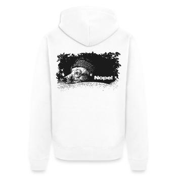 Nope - Heute nicht - Unisex Premium Bio Zip Hoodie - Weiß - Hinten - Thijin (182cm)
