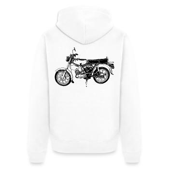 S50 - Unisex Premium Bio Zip Hoodie - Weiß - Hinten - Thijin (182cm)