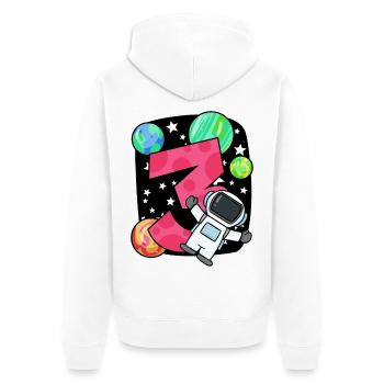 3 Geburtstag Junge - 3 Jahre alt - Ich bin 3 - Unisex Premium Bio Zip Hoodie - Weiß - Hinten - Thijin (182cm)