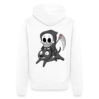 Grim Reaper et Black Panther - Veste à capuche bio Premium Unisexe - blanc - Dos - Thijin (182cm)