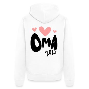 Oma 2023 - Werdende Oma 2023 - Unisex Premium Bio Zip Hoodie - Weiß - Hinten - Thijin (182cm)