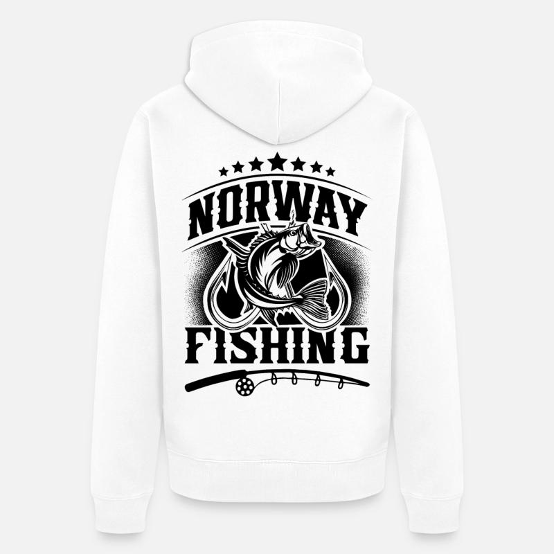 Norvège Pêcheur pêcheur - Veste à capuche bio Premium Unisexe - blanc
