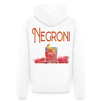 Negroni Cocktails - Unisex Premium Bio Zip Hoodie - Weiß - Hinten - Thijin (182cm)