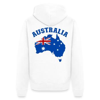 Australia Australien Flagge - Unisex Premium Bio Zip Hoodie - Weiß - Hinten - Thijin (182cm)